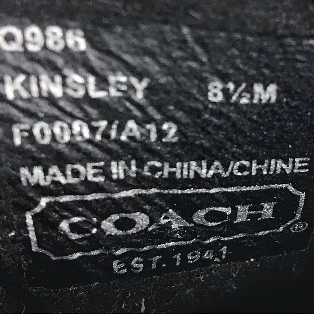 Coach KINSLEY  Black Gray Optic Signature Fabric Suede Lace Up Sneakers